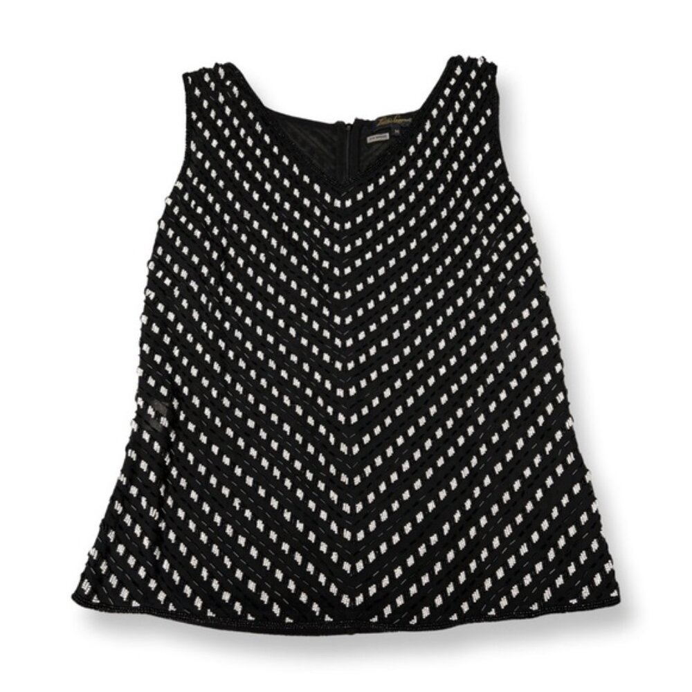 LUISA SPAGNOLI Silk Beaded Tank Sz M *Like New*